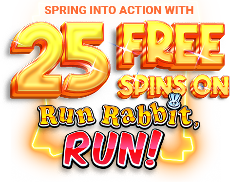 Grand Rush 25 Free Spins on Run Rabbit, Run